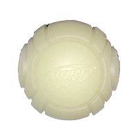 Мяч теннисный для бластера блестящий из резины для собак, 6 см, белый