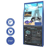 Корм для взрослых собак всех пород с курицей и рисом Adult chicken & rice, 2 кг