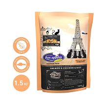 Корм для взрослых кошек с чувствительным пищеварением с лососем и курицей Sensitive, 1,5 кг